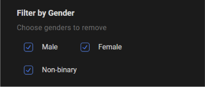 Delete by Gender in Bumble