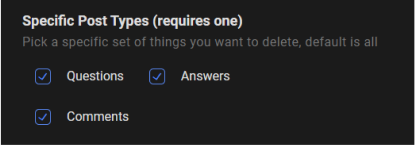 Delete by Specific Post Types.