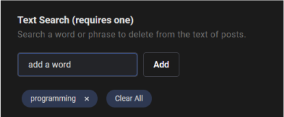 Delete Posts According to Words or Phrases